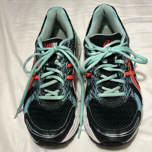Asics Gel Excite-2 Women’s Black Pink Turquoise Running Shoes Size 7